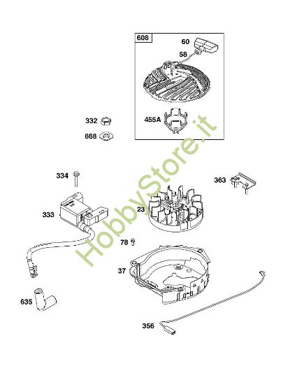 J - GRUPPO VOLANO, ACCENSIONE E MOTORINO DI AVVIAMENTO B&S - 09 €¦ 09P702-0231-H1 brand Stihl